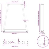  Noge za blagovaonski stol V-oblik 2 kom Crne 50x(72-73,3) cm Čelik | shoptok.hr