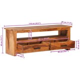 TV ormarić 118 x 30 x 40 cm od masivnog drva | shoptok.hr