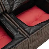  Sjedeća garnitura za vrt s jastukom 7 pcs Smeđa Poli ratan | shoptok.hr