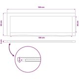  Pravokutni stolni vrh 150 x 50 x 3 cm Pravokutni - Tamno smeđa 90 x 55 x 3 5 cm Živi rub 1 strana | shoptok.hr