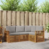  Setovi sofa 4 pcs Prirodna i svijetlo siva Čvrsto drvo akacije | Eponuda.ba