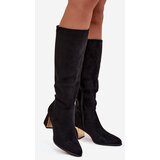 Boto Women's Heeled Boots With Gold Element Black Nivarae | shoptok.hr