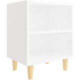  Noćni ormarići s drvenim nogama 2 kom bijeli 40 x 30 x 50 cm | Eponuda.com