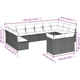  12-dijelni set vrtnih sofa od poliratana s jastucima crni | shoptok.hr