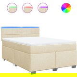 Maison Chic Box spring postelja - Vzmetna postelja z vzmetnico krem 140x200 cm blago SL4466, (21888802) | Shoptok.si