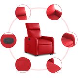  Električni naslonjač na podizanje umjetna koža crveni | shoptok.hr