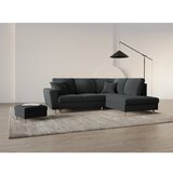 Cosmopolitan Design Tamno siva baršunasti sklopiva/s prostorom za odlaganje kutna garnitura (s desnim kutom/u obliku slova L) Kyoto – | shoptok.hr