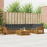  Set vanjskih sofa 6 kom. Prirodna i antracit Cijene