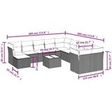 vidaXL Vrtna sedežna garnitura 12-delna z blazinami črn poli ratan | Shoptok.si