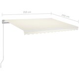 Tenda na ručno uvlačenje s LED svjetlom 350 x 250 cm krem | shoptok.hr