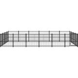 Zunanji pasji boks jeklo 22,58 m² - - črna - 92.65 - 582 x 388 x 100 cm - | Shoptok.si