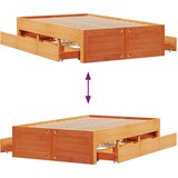 vidaXL Posteljni okvir brez vzmetnice s predali 120x200 cm borovina | Shoptok.si