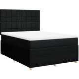 Maison Chic Box spring posteljni - Vzmetna postelja z vzmetnico črn 140x190 cm blago SL24256, (21879676) | Shoptok.si