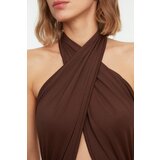 Trendyol Brown Cross Tie Detailed Decollete Knitted Body | ePonuda.com