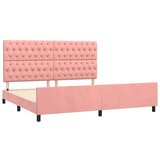  Okvir za krevet s uzglavljem ružičasti 200x200 cm baršunasti | shoptok.hr