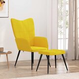  Stolica za opuštanje s osloncem za noge boja senfa od tkanine | shoptok.hr