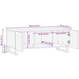  Klubska miza Naravna 100 x 54 x 40 cm Masiven les manga, (5000107318) | Shoptok.si