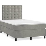 Box spring krevet s madracem svjetlosivi 120x200 cm baršunasti | shoptok.hr