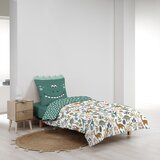 Douceur d intérieur Bijela/zelena pamučna dječja posteljina za krevet za jednu osobu 140x200 cm Dina – | shoptok.hr