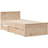 vidaXL Knjižna postelja brez vzmetnice bela 75x190 cm trdna borovina | Shoptok.si
