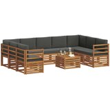  Setovi sofa 10 pcs Prirodna i antracit Čvrsto drvo akacije | shoptok.hr