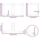  Noge za klub stolić T-oblika 2 kom Bijele 50x25x(30-31) cm Čelik - Bijela 50 x 25 x (30-31) cm 1 | shoptok.hr