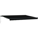 vidaXL ročna retraktibilna tenda črna 450x350 cm, nadomestna tkanina za tendo za okvir 4.5x3.5 m črna | Shoptok.si