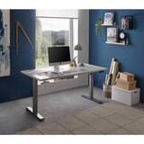 XORA pisalna miza kovina, leseni material svetlo siva | Shoptok.si