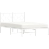 Metalni okvir za krevet s uzglavljem bijeli 120 x 190 cm | shoptok.hr