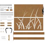  Vrtna vrata 100x100 cm Corten čelik dizajn s travom | shoptok.hr