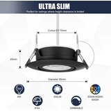 CLOKSH zatemnljiv črn led vgradni reflektor s 3 barvnimi temparaturami - komplet 6 kosov odprta embalaža | Shoptok.si