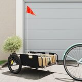 vidaXL Teretna prikolica za bicikl crna od tkanine Oxford i željeza | shoptok.hr