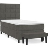 The Living Store Box spring postelja z vzmetnico temno siva 90x200 cm žamet - Box Spring Postelja, (21492545) | Shoptok.si