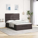  Otomanski okvir kreveta s madraca tamnosmeđi 140x200cm tkanine | shoptok.hr