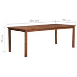  Vrtni stol 200 x 100 x 74 cm od masivnog bagremovog drva | shoptok.hr