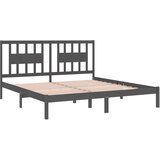  Okvir za krevet od masivne borovine sivi 200 x 200 cm | shoptok.hr