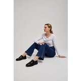 Marisse Wide Leg Jeans With Double Buttons, Navy Blue | Shoptok.si
