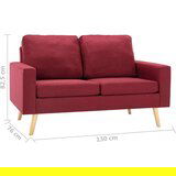 2-dijelni set sofa od tkanine crvena boja vina | shoptok.hr