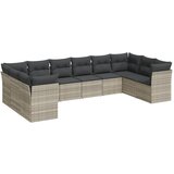 Maison Chic Seti vrtnega pohištva - Vrtna garnitura - Vrtni pohištvo set 10-delna z blazinami sv. siv poli ratan, (21815443) | Shoptok.si