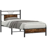 vidaXL Posteljni okvir brez vzmetnice hrast 75x190 cm inženirski les | Shoptok.si