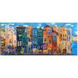 Tablo Center Slika colorful houses, 140 x 60 cm Cene