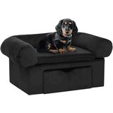vidaXL Sofa za pse s ladicom crna 75 x 50 x 38 cm plišana Cijene