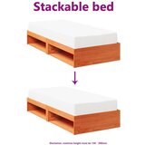  Izvlečna postelja brez vzmetnice vošč. rjava 90x190 cm borovina, (21791875) | Shoptok.si