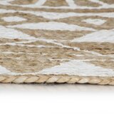  Ručno rađeni tepih od jute s bijelim uzorkom 90 cm | shoptok.hr