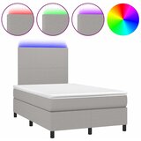  box spring s madracem LED svjetlosivi 120x200 cm tkanina | shoptok.hr