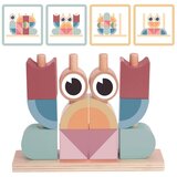 Tooky Toy Tooky drvena igračka – rak, slagalica za slaganje blokova (pastel) | shoptok.hr