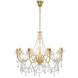x Luster s perlama zlatni 8 žarulja E14 | shoptok.hr