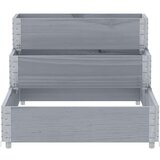 vidaXL Visoka greda 3-nadstropna siva 120x80 cm trdna borovina | Shoptok.si