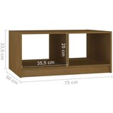  Stolić za kavu boja meda 75 x 50 x 33,5 cm od masivne borovine | Eponuda.com