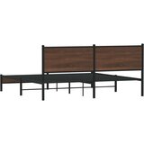 vidaXL Kovinski posteljni okvir z vzglavjem rjavi hrast 183x213 cm, (21322058) | Shoptok.si